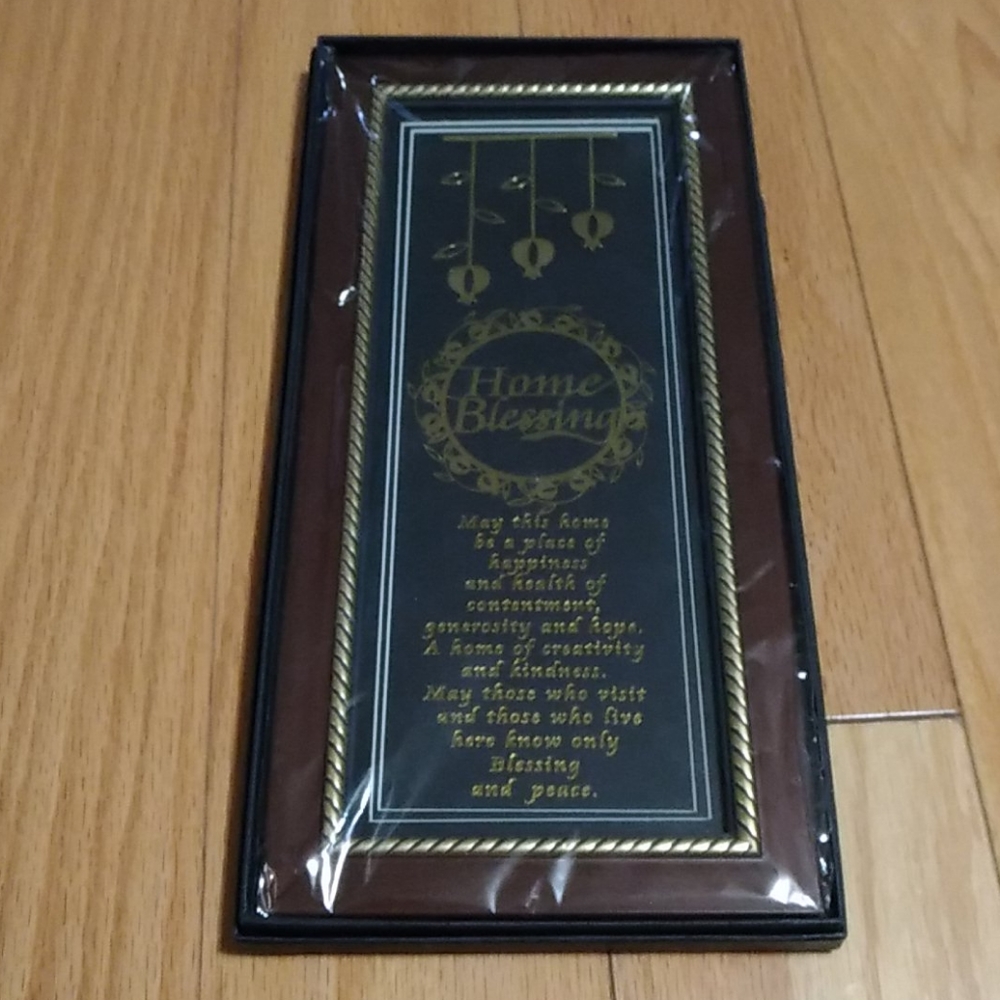 NWT Framed Home Blessing Wall Art Plaque Gold Foil In Box Gift